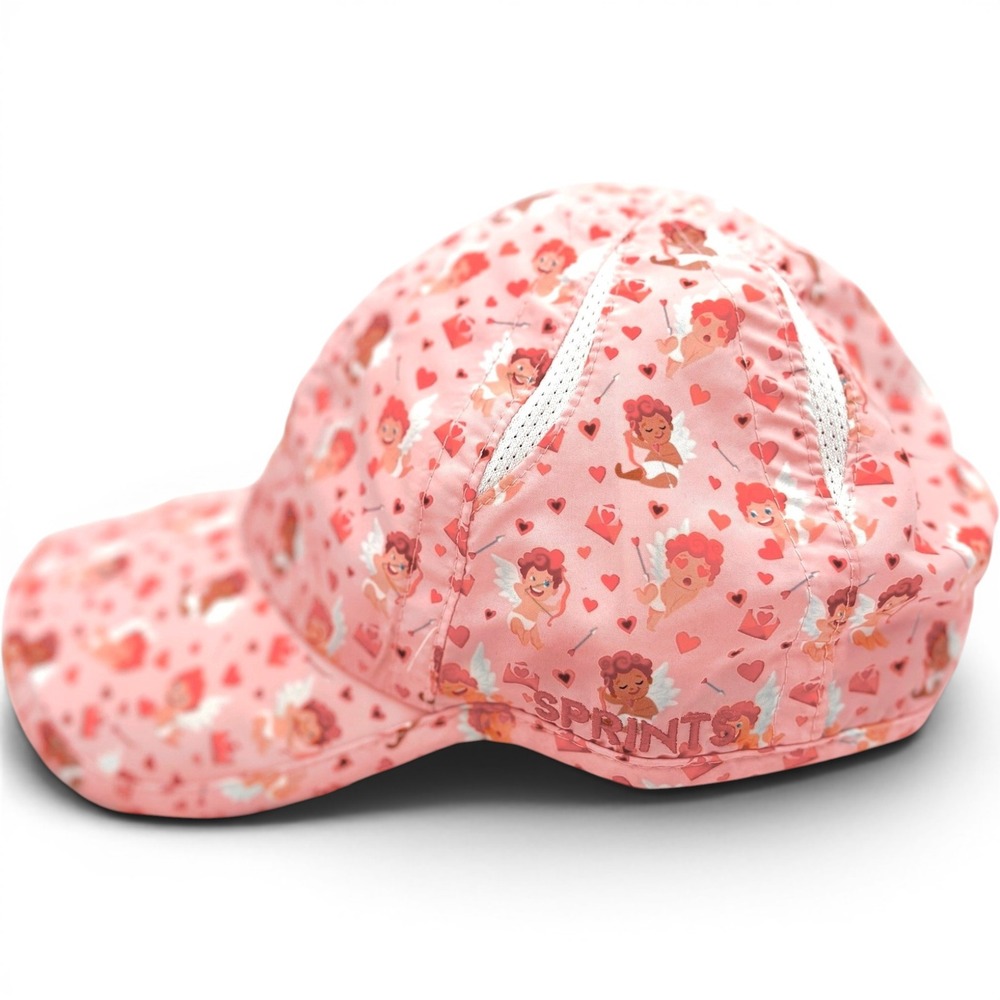 Sprints Performance Running Hat Stupid Cupid Valentine Discontinued Pink Cherubs